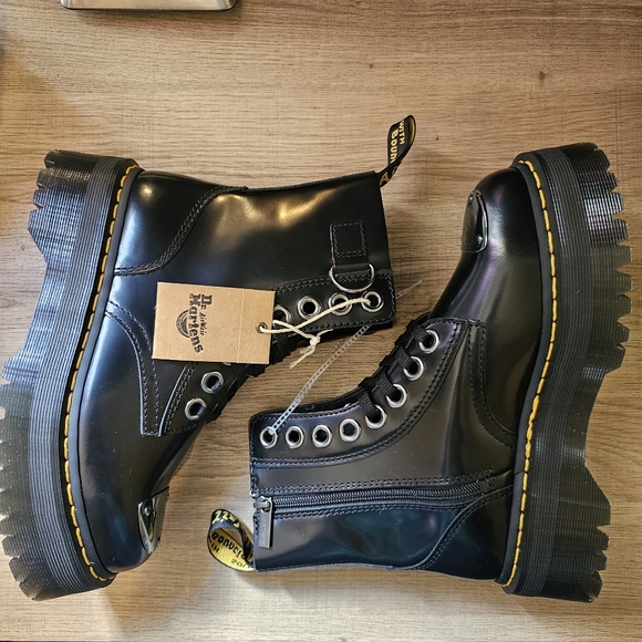 Dr Martens Jadon Alt Boot Womens 8 Buttero Black Combat Goth Platform Steampunk - Picture 7 of 8